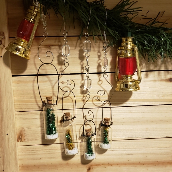 Miniature Christmas Tree in a Bottle Ornaments - Picture 2 of 10